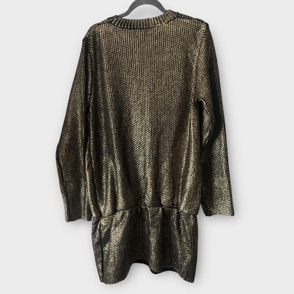 NEW Nasty Gal metallic oversized cinched waist knit sweater dress, size large - Picture 4 of 10